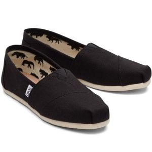 Black Toms Womens 10 Classic Canvas Flats Slip On
